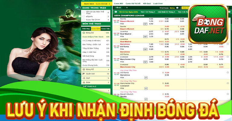 Lưu ý khi nhận định bóng đá 